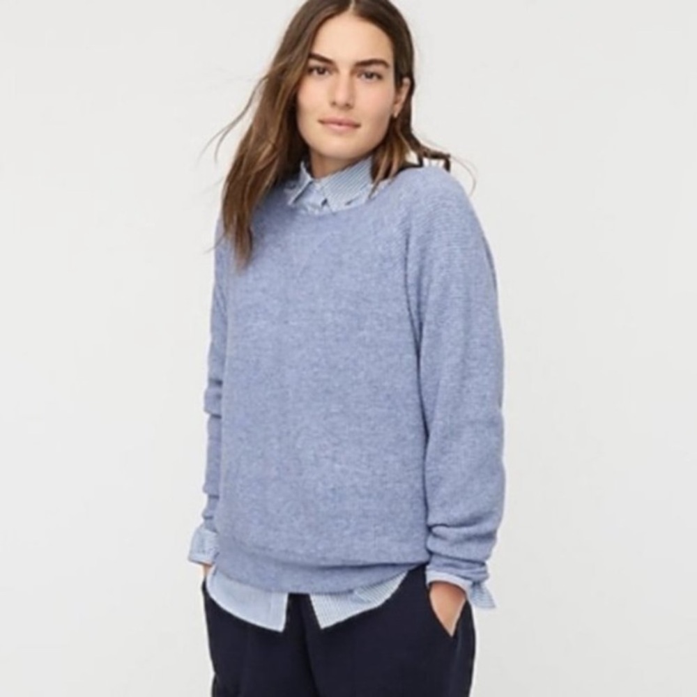 J. CREW Waffle Crewneck Sweater Merino
Wool Blend - L